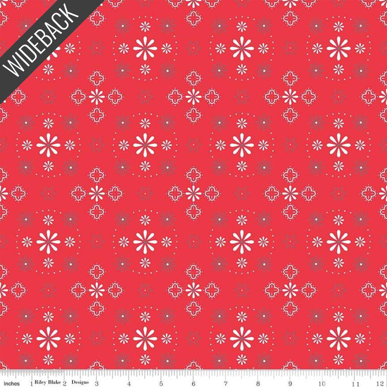 Bandana Wideback (108 Inch) in Red (wb6420-red) | Bee Plaids | Lori Holt | Riley Blake